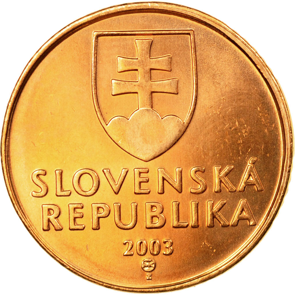 Moneta, Słowacja, 50 Halierov, 2003, MS(63), Miedź platerowana stalą, KM:35