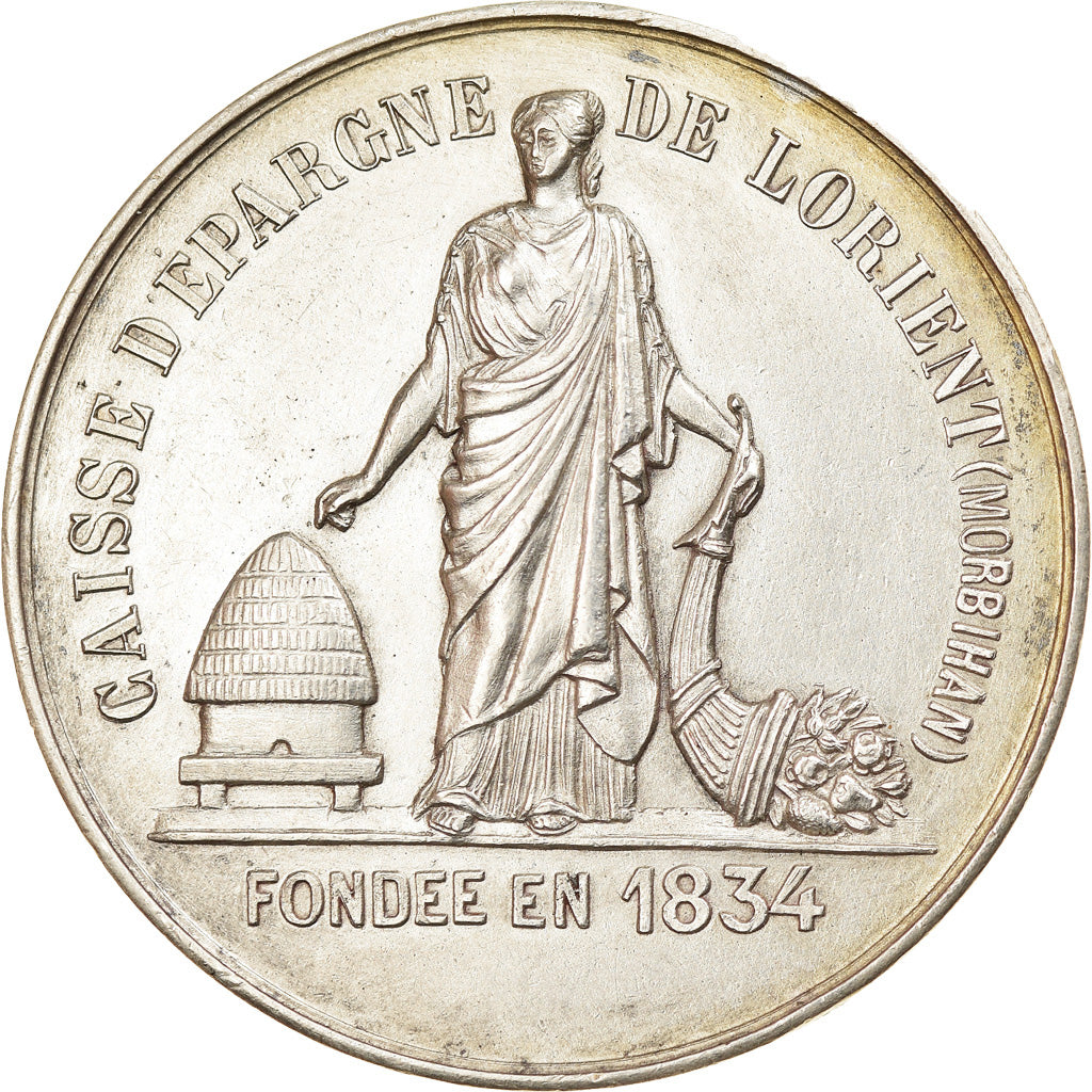 France, Token, Savings Bank, Caisse d'Épargne de Lorient, 1834, MS(60-62)