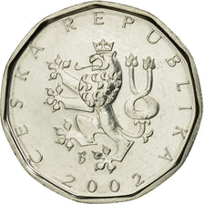 Coin, Czech Republic, 2 Koruny, 2002, MS(63), Nickel plated steel, KM:9