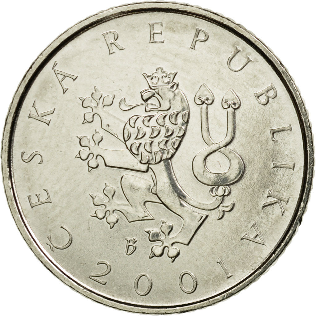 Coin, Czech Republic, Koruna, 2001, MS(63), Nickel plated steel, KM:7