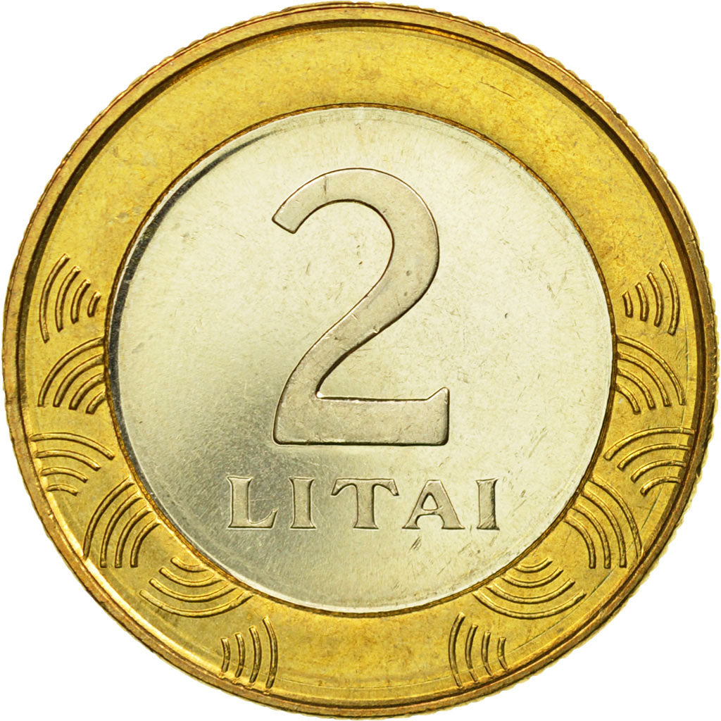 Coin, Lithuania, 2 Litai, 2002, AU(55-58), Bi-Metallic, KM:112