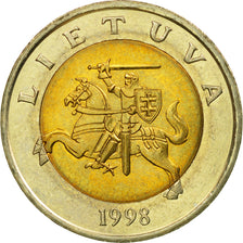 Coin, Lithuania, 5 Litai, 1998, EF(40-45), Bi-Metallic, KM:113