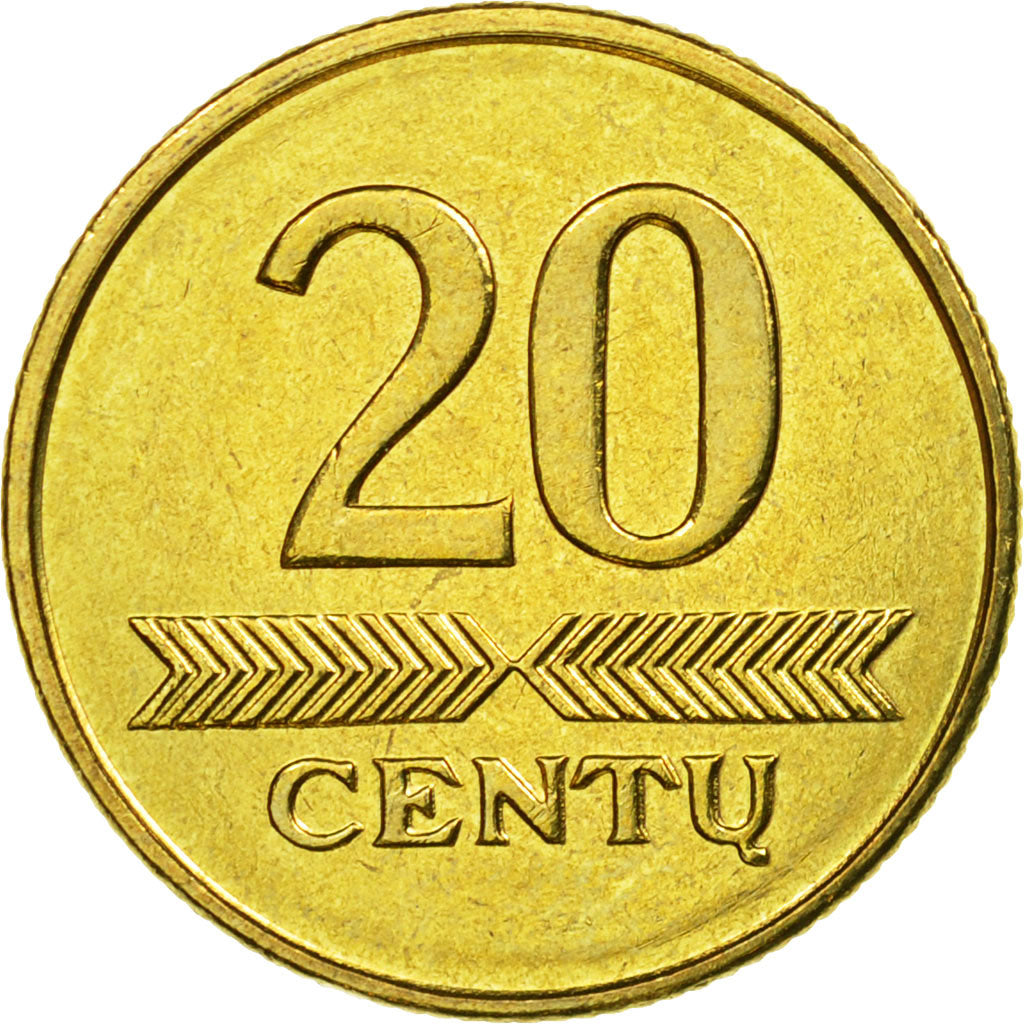 Coin, Lithuania, 20 Centu, 1999, AU(55-58), Nickel-brass, KM:107