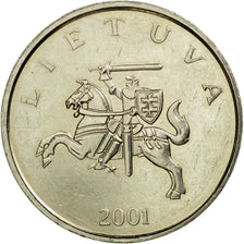 Coin, Lithuania, Litas, 2001, AU(55-58), Copper-nickel, KM:111