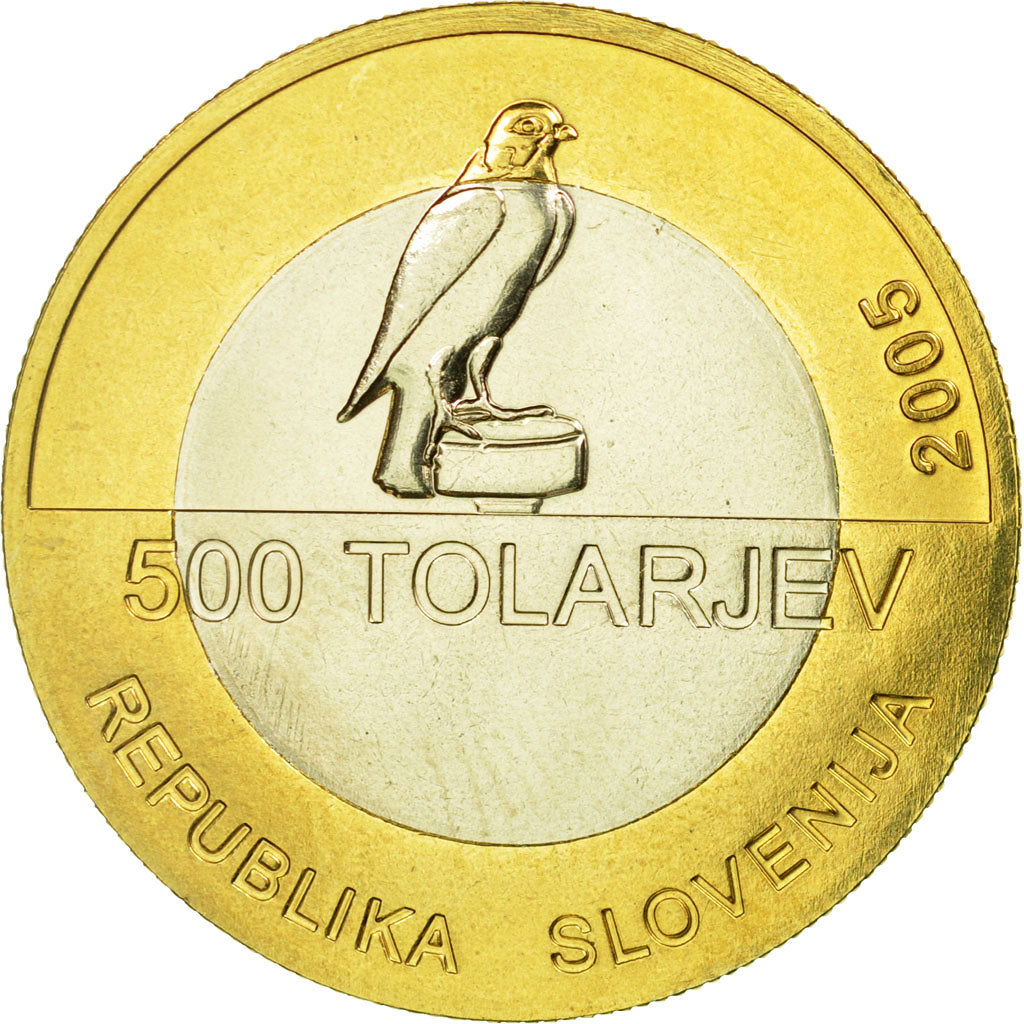 Coin, Slovenia, 500 Tolarjev, 2005, MS(63), Bi-Metallic, KM:63