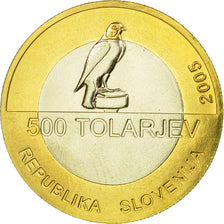 Coin, Slovenia, 500 Tolarjev, 2005, MS(63), Bi-Metallic, KM:63