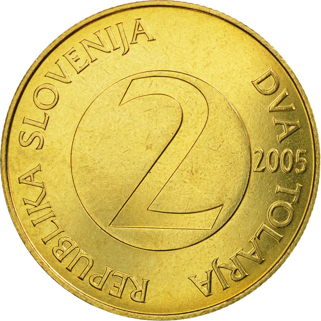 Coin, Slovenia, 2 Tolarja, 2005, MS(63), Nickel-brass, KM:5