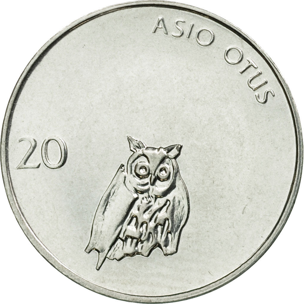 Coin, Slovenia, 20 Stotinov, 2005, MS(63), Aluminum, KM:8
