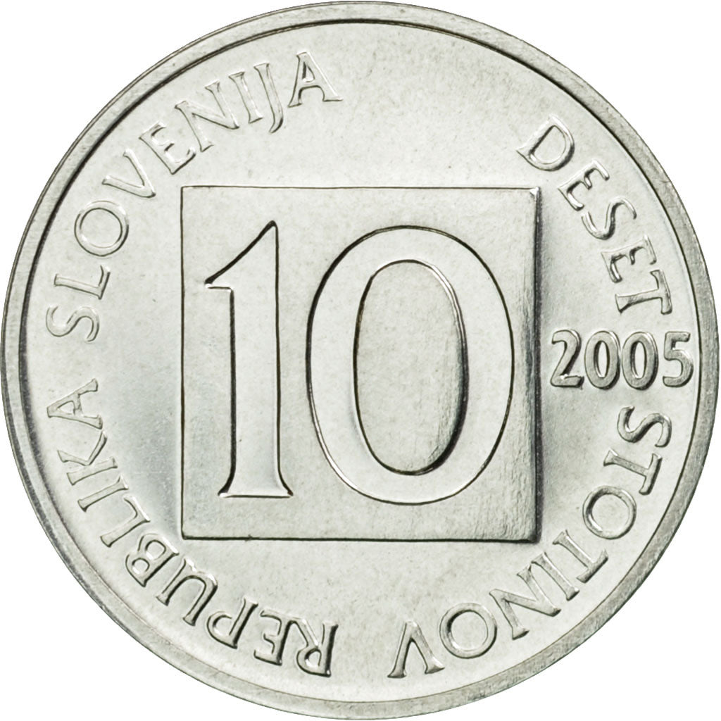 Coin, Slovenia, 10 Stotinov, 2005, MS(63), Aluminum, KM:7