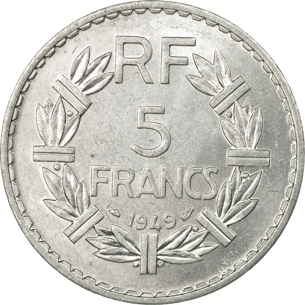 Munten, Frankrijk, Lavrillier, 5 Francs, 1949, Paris, PR, Aluminium, KM:888b.1