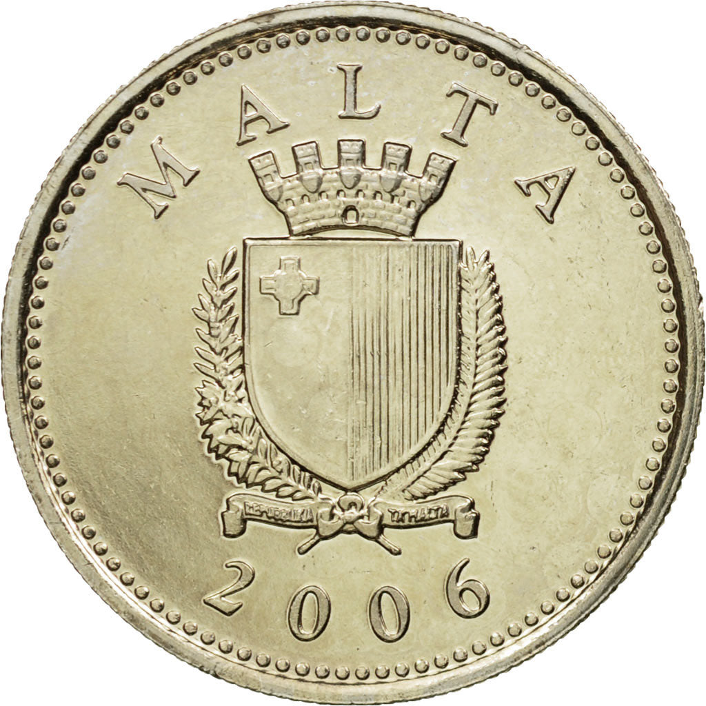 Coin, Malta, 10 Cents, 2006, AU(55-58), Copper-nickel, KM:96