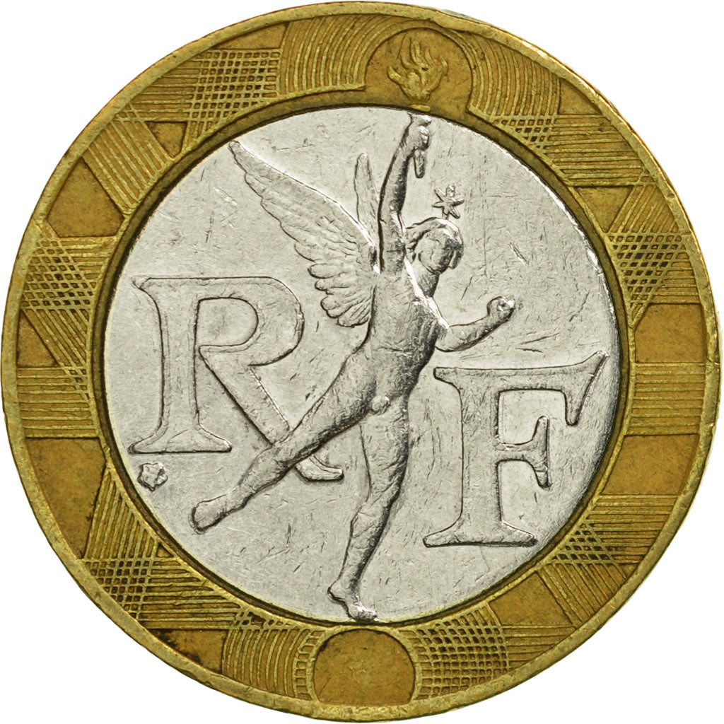 Moneta, Francja, Génie, 10 Francs, 1990, EF(40-45), Bimetaliczny, KM:964.1