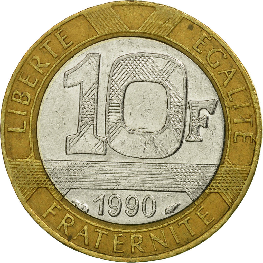 Moneta, Francja, Génie, 10 Francs, 1990, EF(40-45), Bimetaliczny, KM:964.1