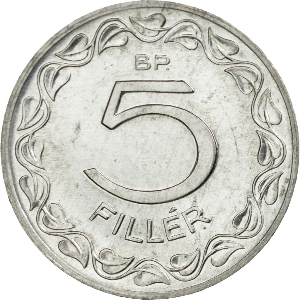 Coin, Hungary, 5 Filler, 1992, Budapest, AU(55-58), Aluminum, KM:674