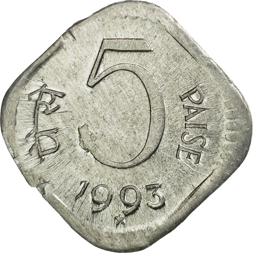 Monnaie, INDIA-REPUBLIC, 5 Paise, 1993, TB+, Aluminium, KM:23a