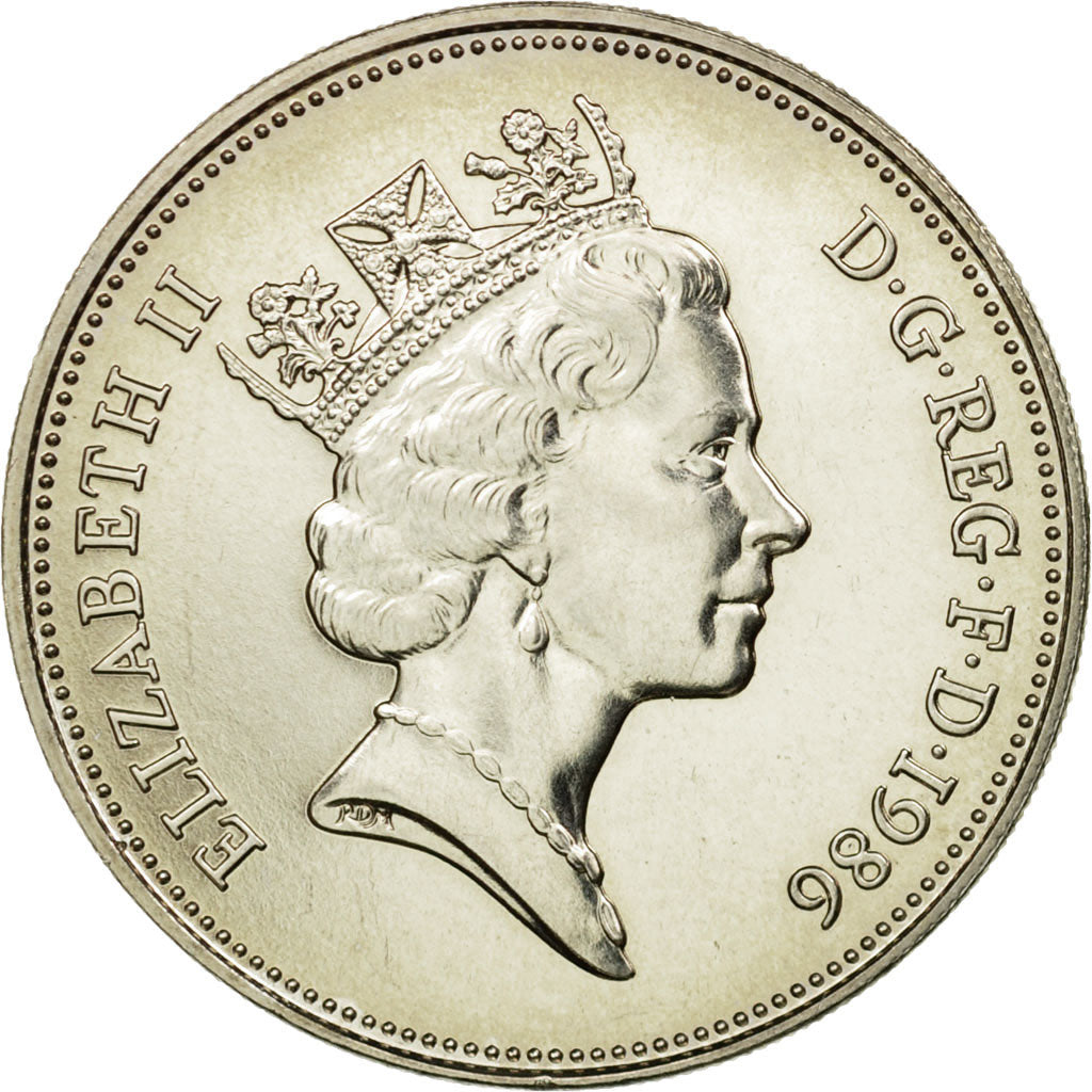 Coin, Great Britain, Elizabeth II, 10 Pence, 1986, MS(65-70), Copper-nickel