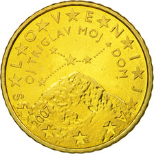 Slovenia, 50 Euro Cent, 2007, AU(55-58), Brass, KM:73