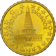 Słowenia, 10 Euro Cent, 2007, MS(63), Mosiądz, KM:71