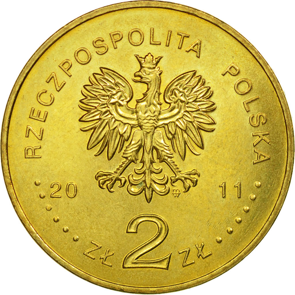 Moneta, Polska, Lodz, 2 Zlote, 2011, Warsaw, EF(40-45), Mosiądz, KM:804
