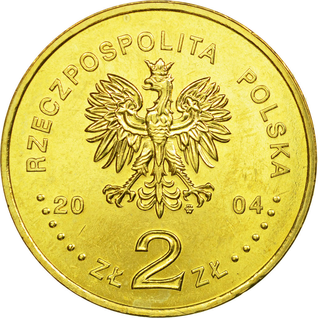 Coin, Poland, 2 Zlote, 2004, Warsaw, AU(55-58), Brass, KM:499