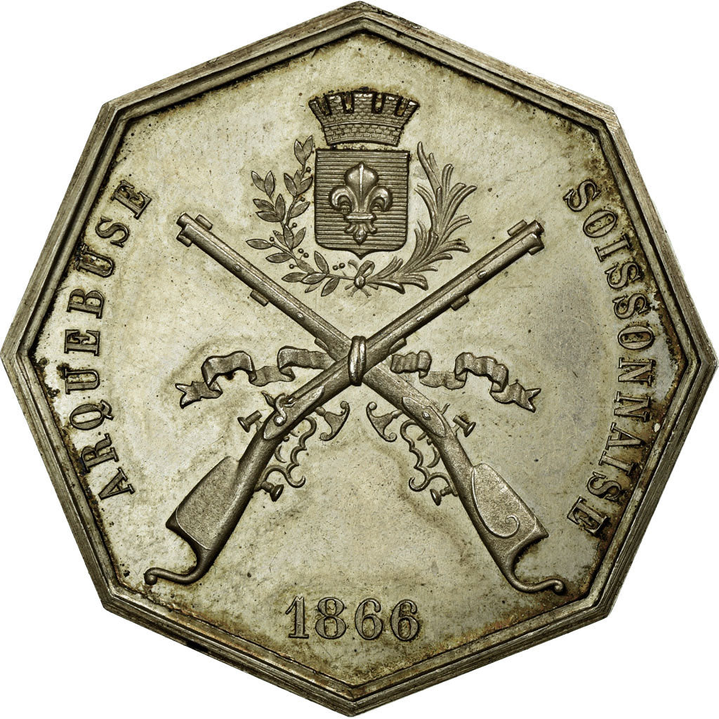 France, Token, Sports, 1866, AU(55-58), Silver
