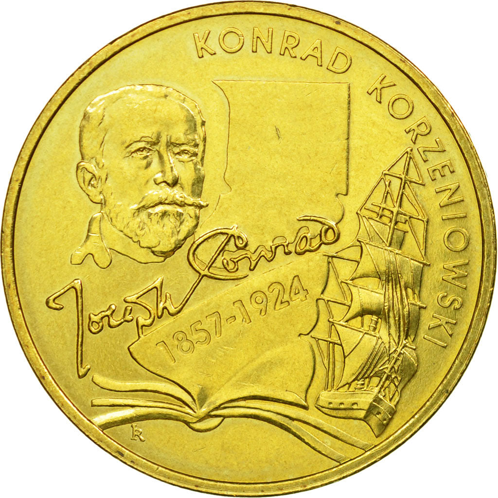 Moneda, Polonia, 100th Anniversary Death of Konrad Korzeniowski, 2 Zlote, 2007