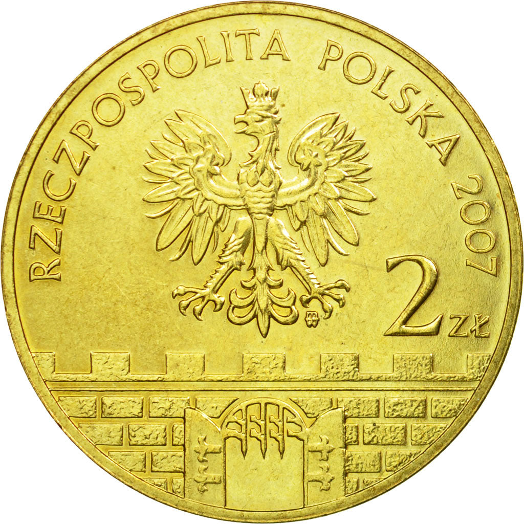 Coin, Poland, 2 Zlote, 2007, Warsaw, EF(40-45), Brass, KM:619