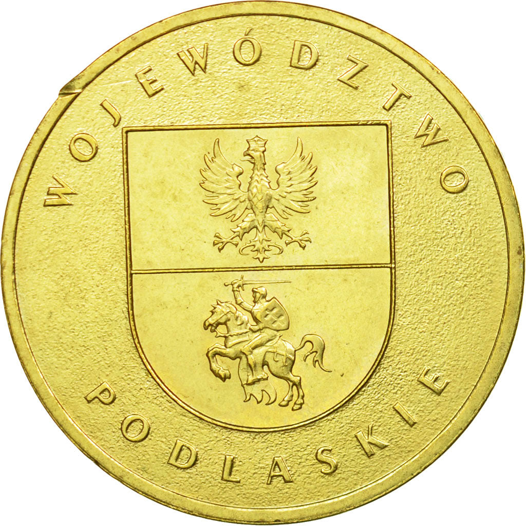 Coin, Poland, Podlaskie District, 2 Zlote, 2004, Warsaw, VF(30-35), Brass