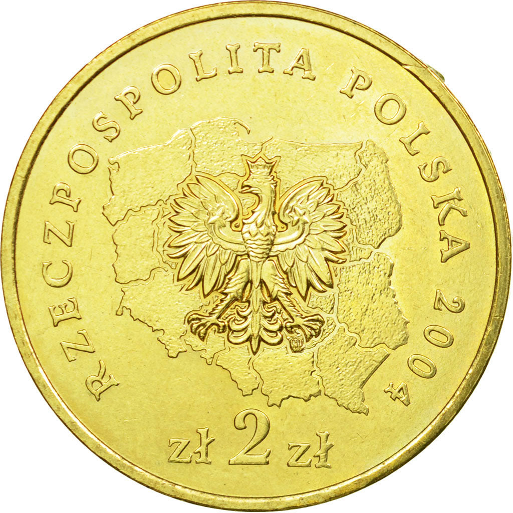 Coin, Poland, Podlaskie District, 2 Zlote, 2004, Warsaw, VF(30-35), Brass