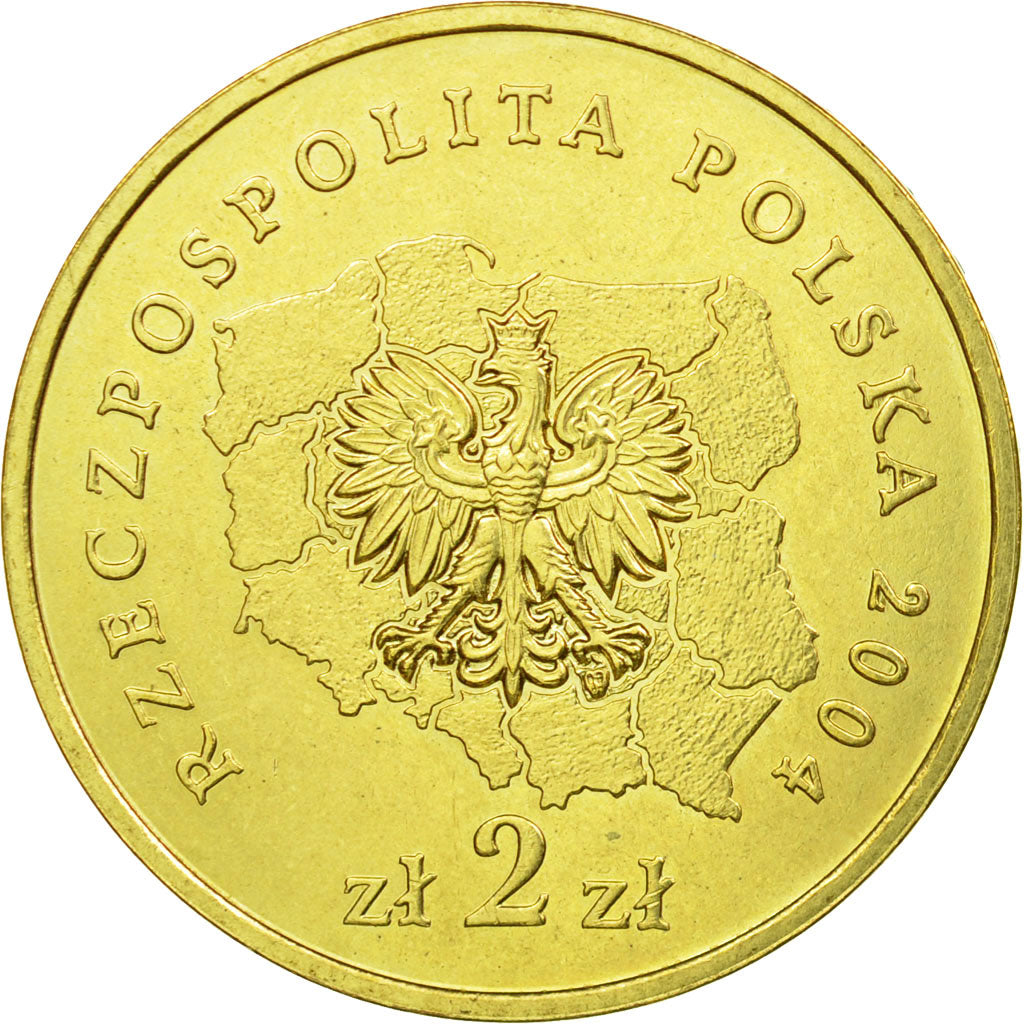 Coin, Poland, 371932, 2 Zlote, 2004, Warsaw, EF(40-45), Brass, KM:607