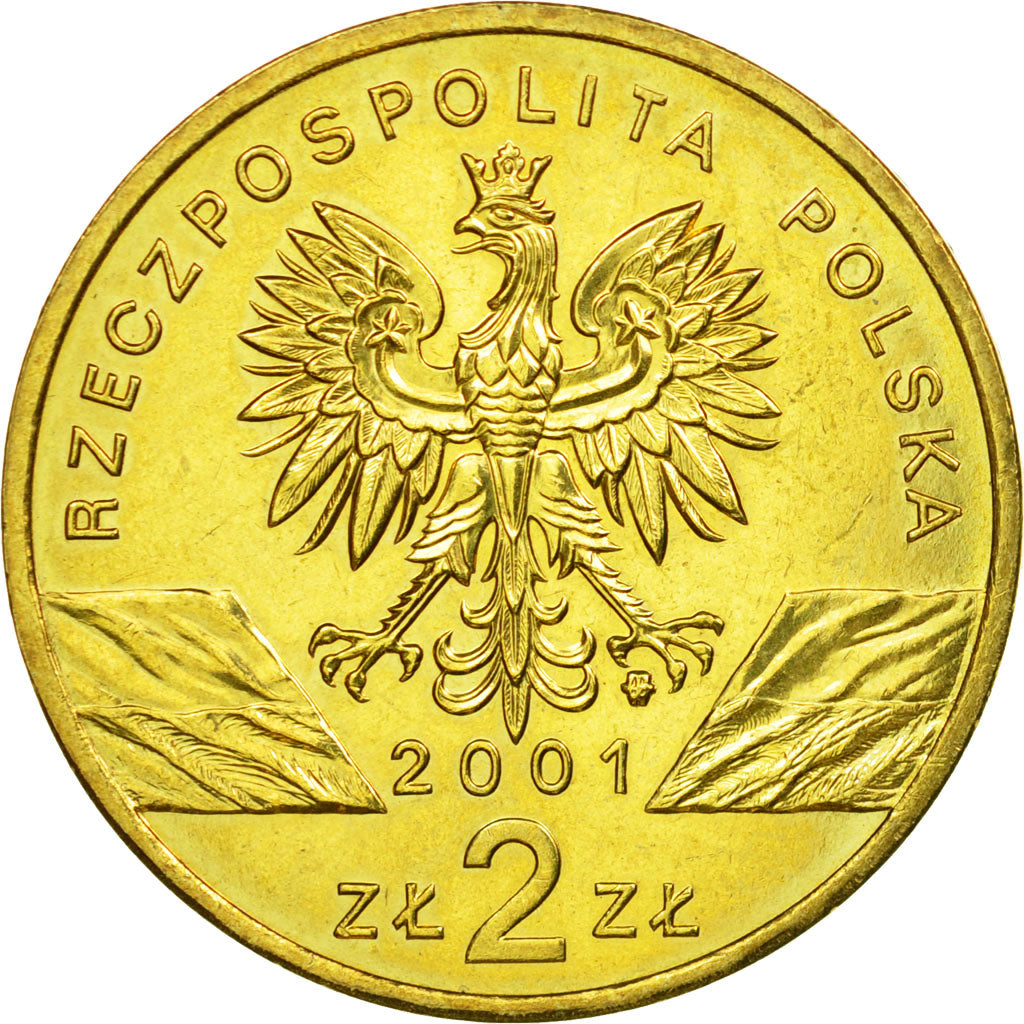 Coin, Poland, 2 Zlote, 2001, Warsaw, EF(40-45), Brass, KM:414