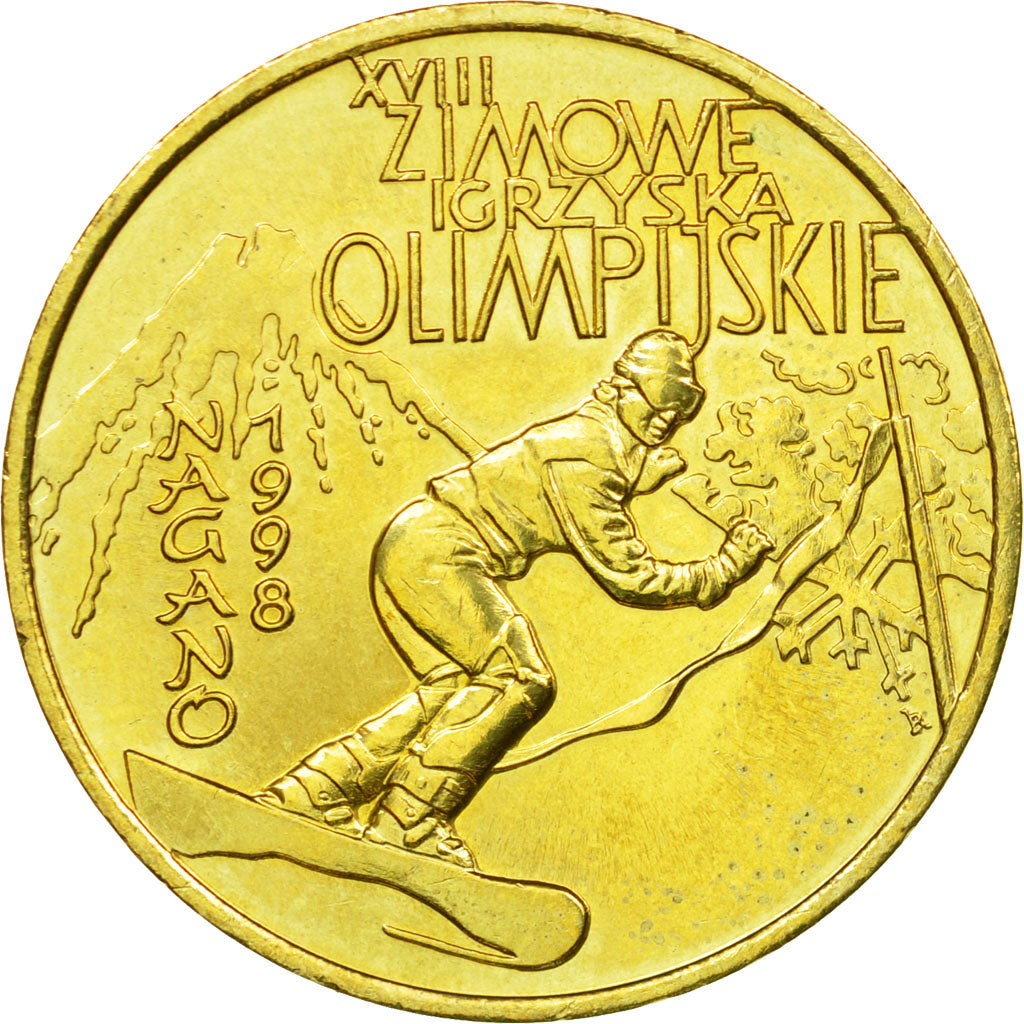 Monnaie, Pologne, Nagano Olympics, 2 Zlote, 1998, TTB, Laiton, KM:335