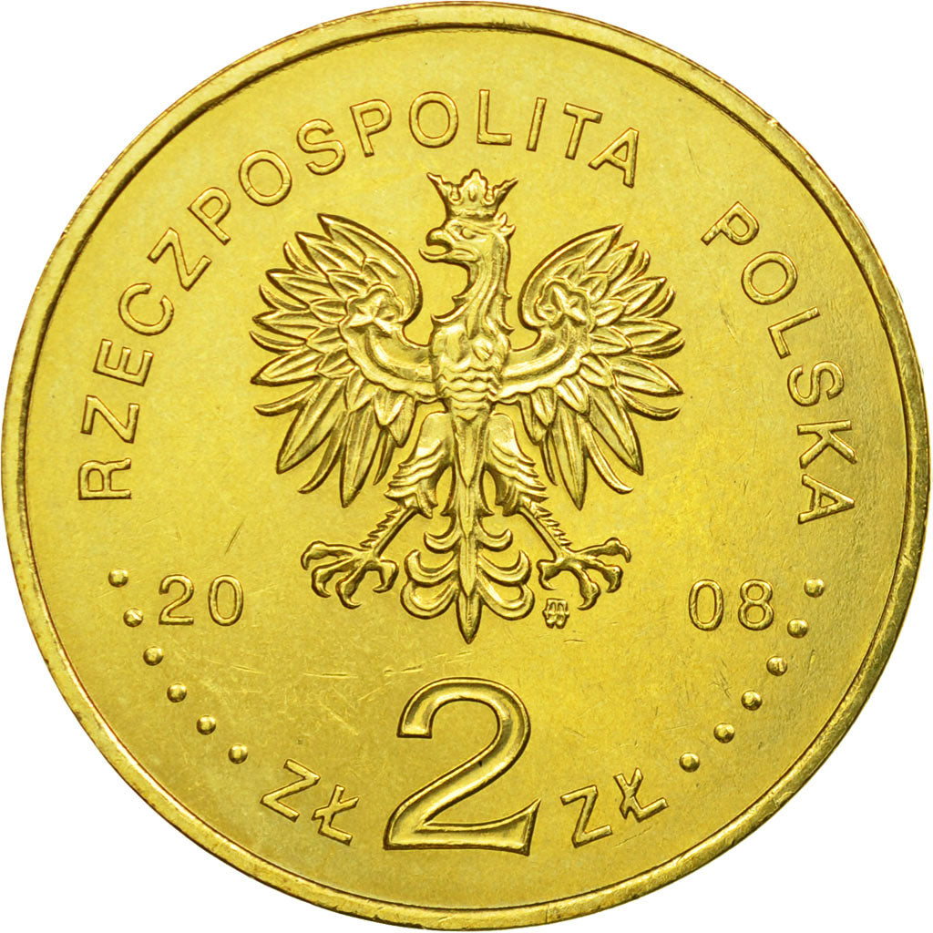 Coin, Poland, 90th Anniversary of Regaining Freedom, 2 Zlote, 2008, EF(40-45)