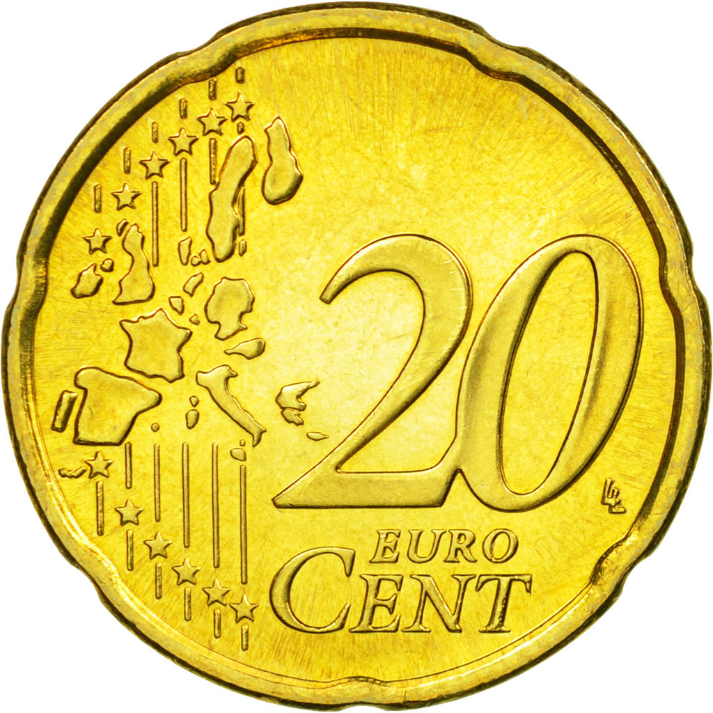Finland, 20 Euro Cent, 2001, EF(40-45), Brass, KM:102