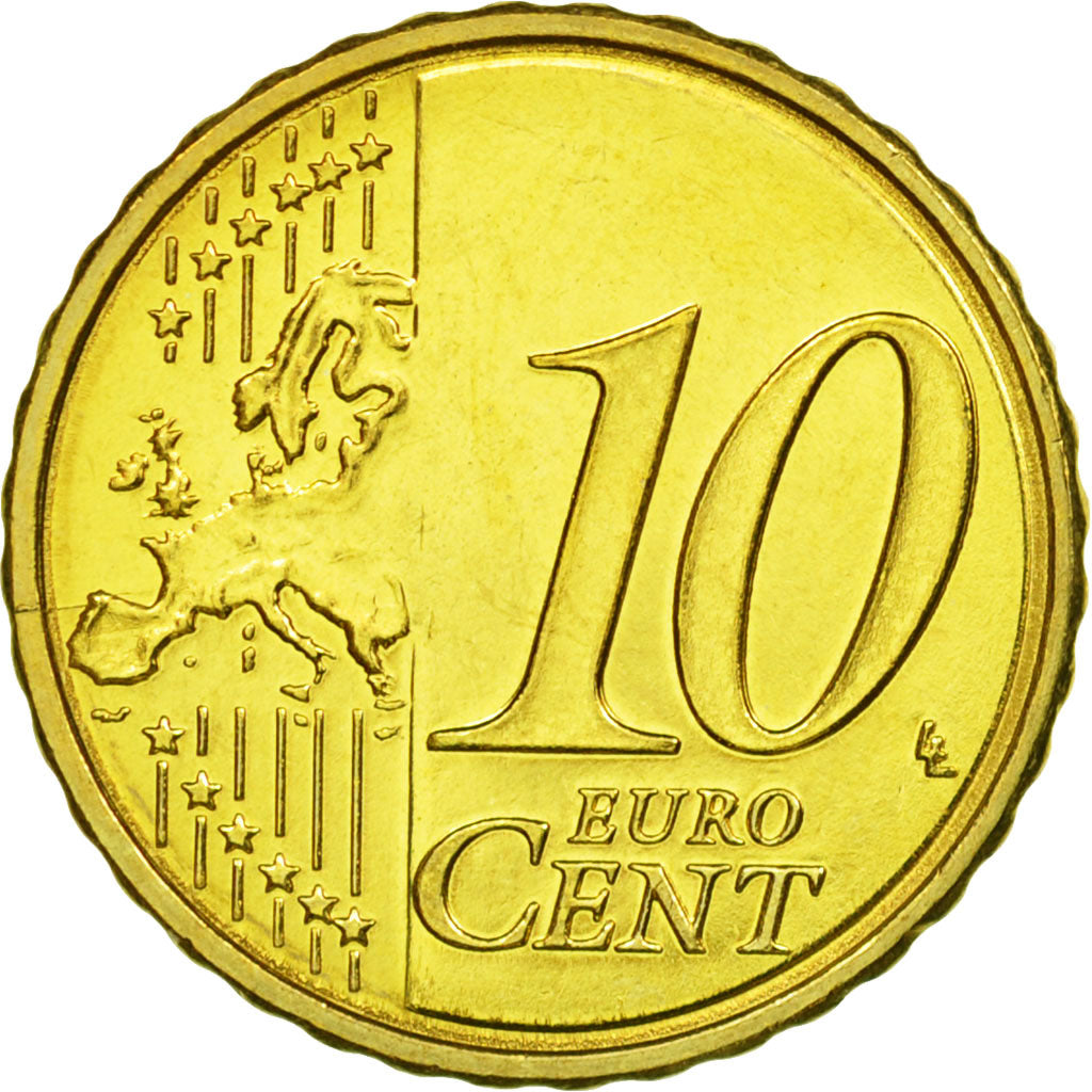 Slovenia, 10 Euro Cent, 2007, AU(55-58), Brass, KM:71