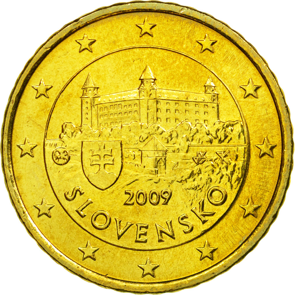 Slowakije, 50 Euro Cent, 2009, PR, Tin, KM:100