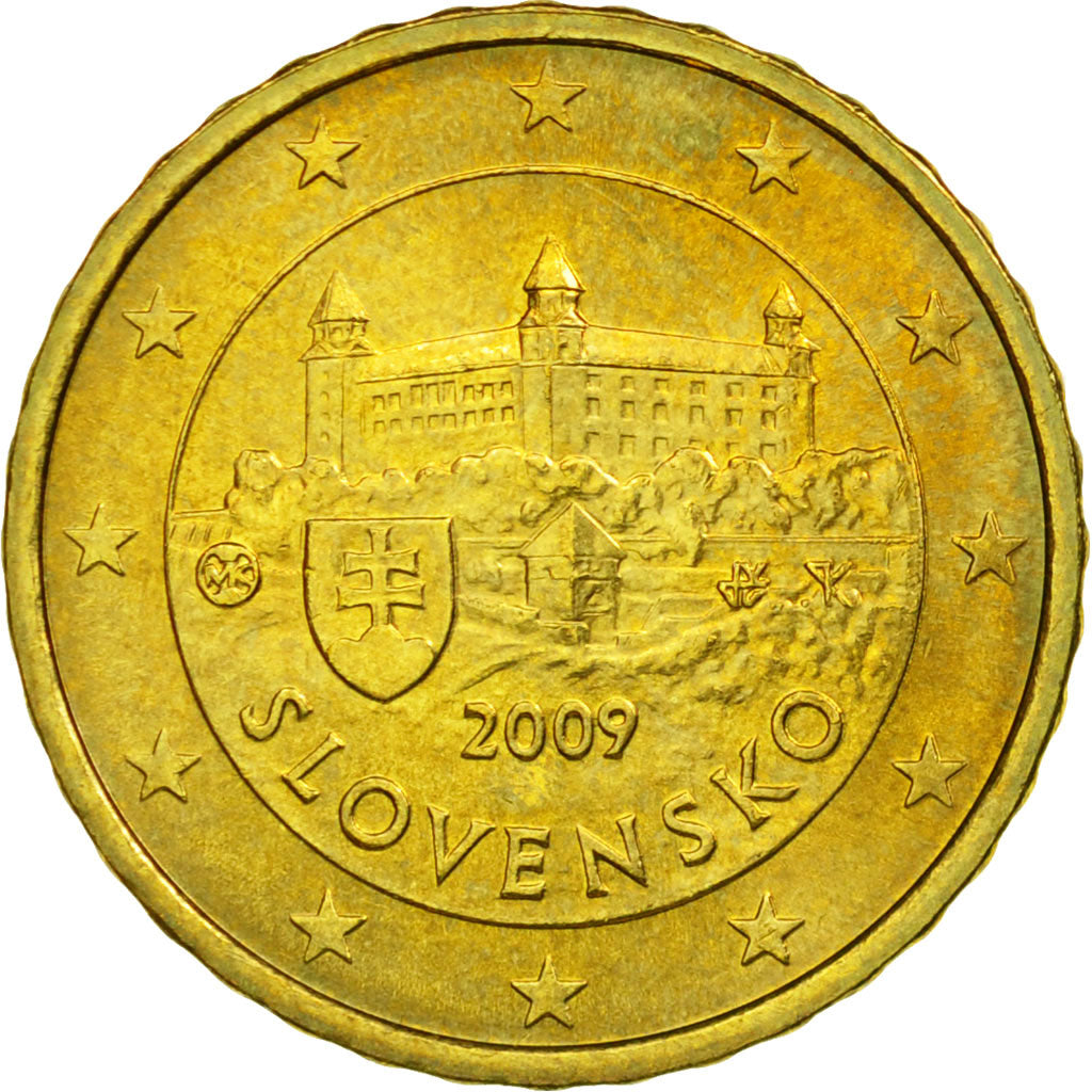 Slowakije, 10 Euro Cent, 2009, PR, Tin, KM:98