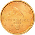 Słowacja, 2 Euro Cent, 2009, Kremnica, AU(55-58), Miedź platerowana stalą