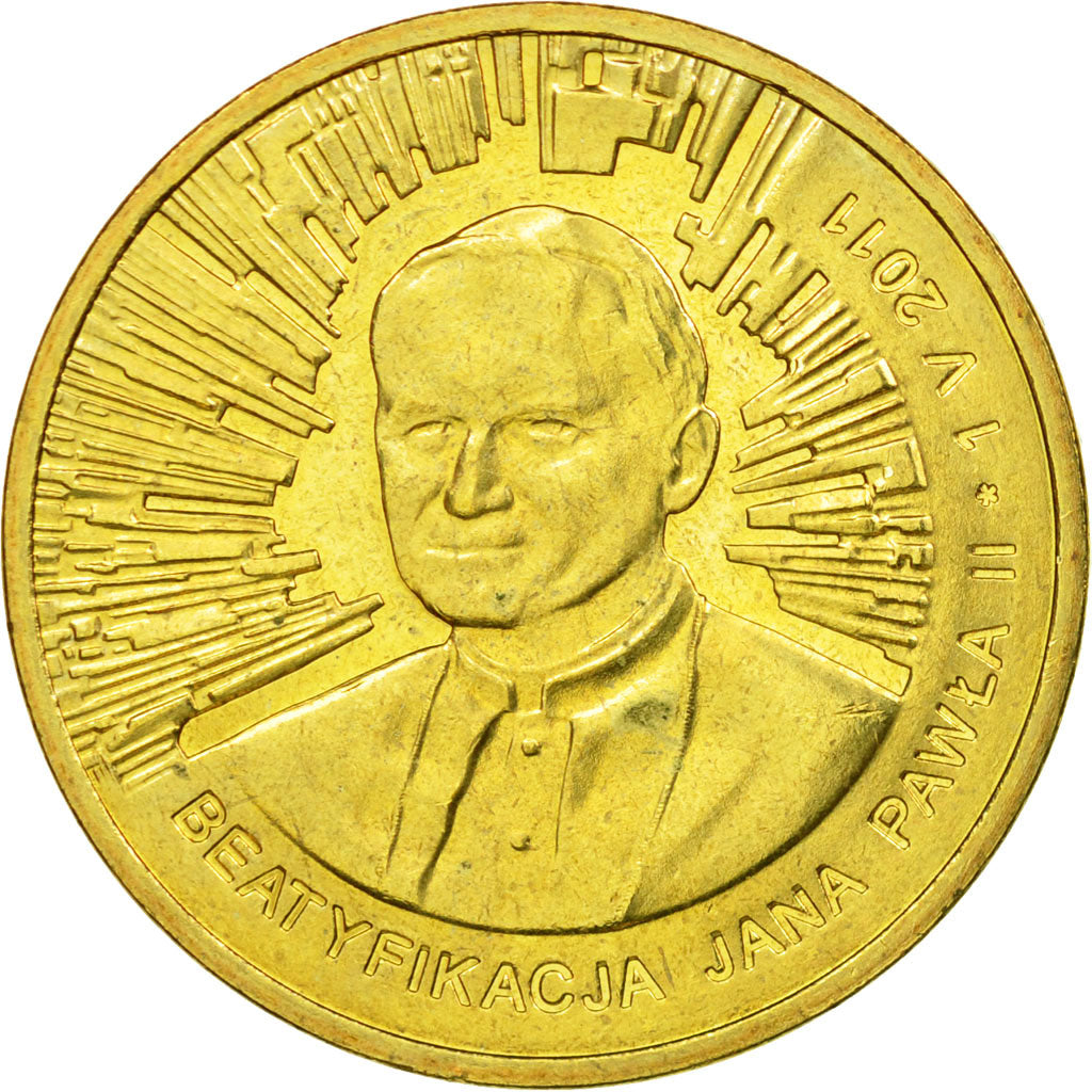 Moneda, Polonia, Beatification of Pope John Paul II, 2 Zlote, 2011, Warsaw, EBC