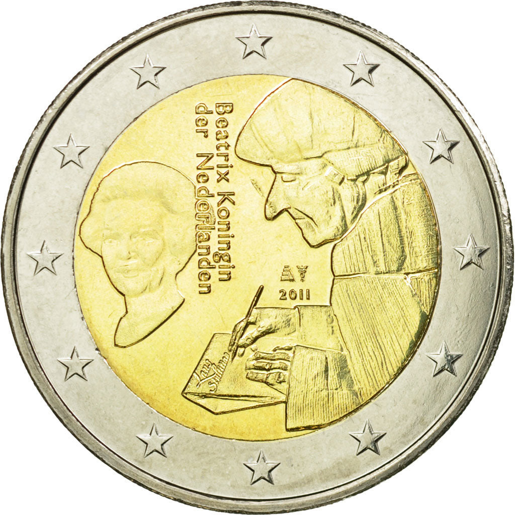 Netherlands, 2 Euro, 2011, AU(55-58), Bi-Metallic, KM:298