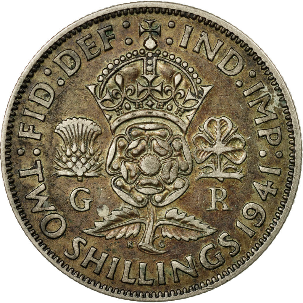 Coin, Great Britain, George VI, Florin, Two Shillings, 1941, VF(20-25), Silver