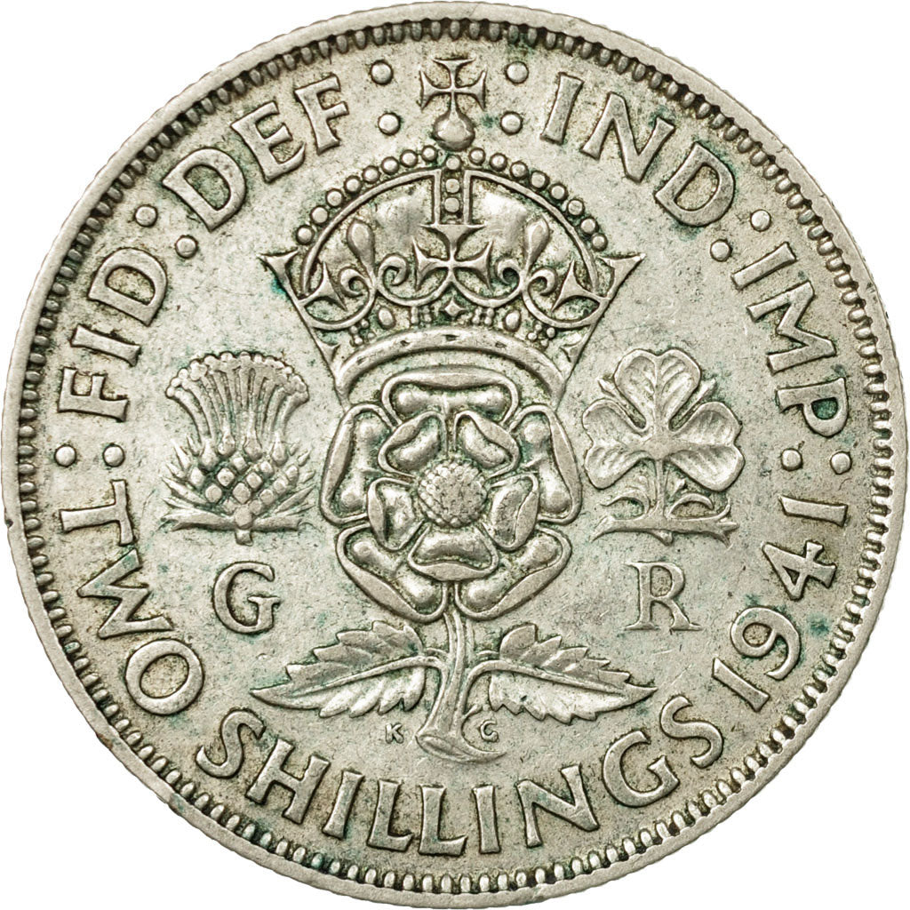 Coin, Great Britain, George VI, Florin, Two Shillings, 1941, EF(40-45), Silver