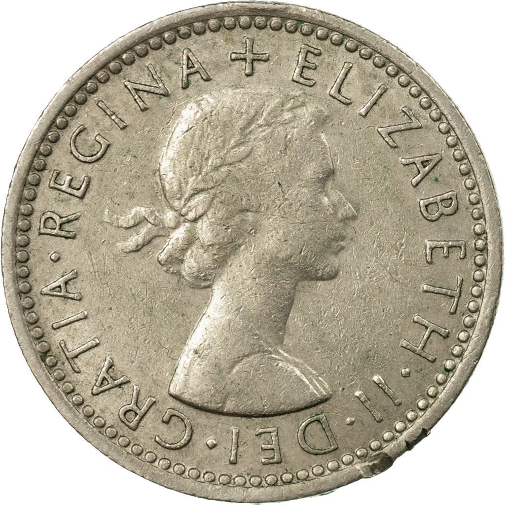 Coin, Great Britain, Elizabeth II, 6 Pence, 1963, EF(40-45), Copper-nickel