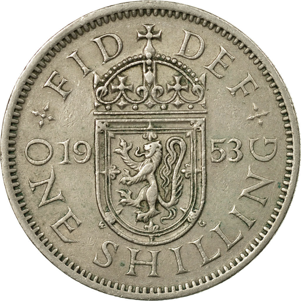 Coin, Great Britain, Elizabeth II, Shilling, 1953, EF(40-45), Copper-nickel