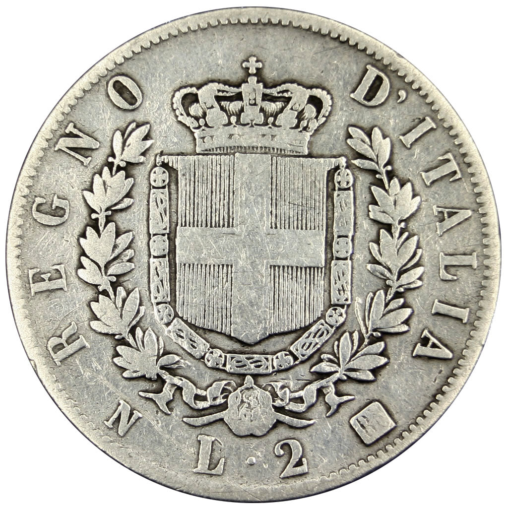 ITALY, 2 Lire, 1863, Naples, KM #6a.1, VF(20-25), Silver, 9.77