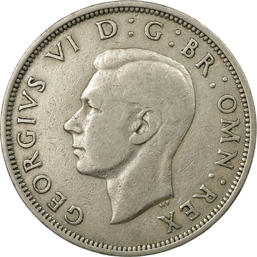 Moneda, Gran Bretaña, George VI, 1/2 Crown, 1948, MBC, Cobre - níquel, KM:866