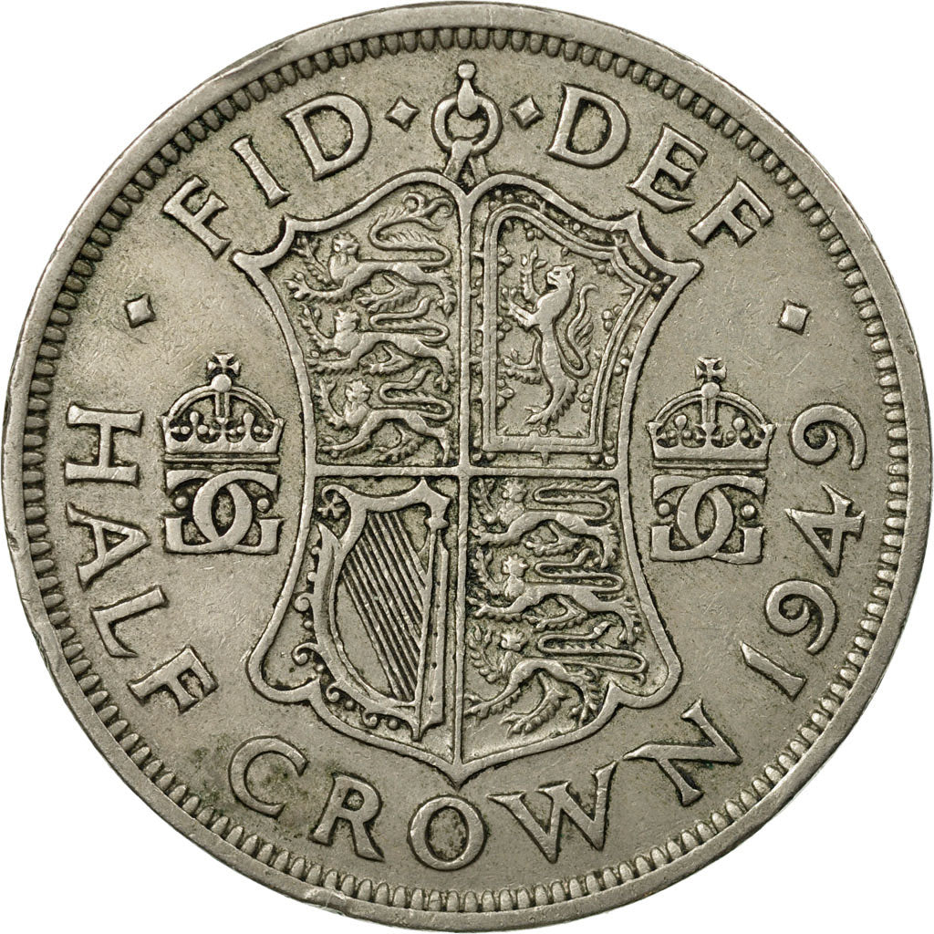 Coin, Great Britain, George VI, 1/2 Crown, 1949, VF(30-35), Copper-nickel