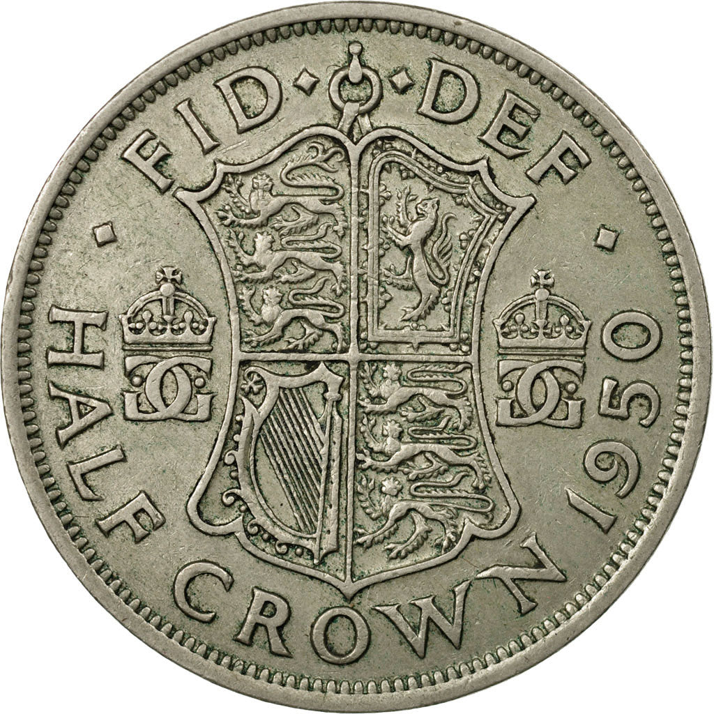Coin, Great Britain, George VI, 1/2 Crown, 1950, VF(30-35), Copper-nickel