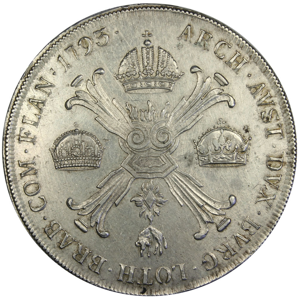 Belgium, Kronenthaler, 1793, Vienne, KM #62.1, AU(50-53), Silver, 29.48