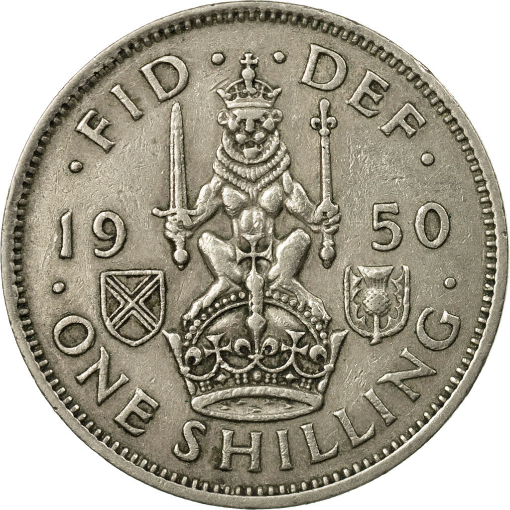 Coin, Great Britain, George VI, Shilling, 1950, VF(30-35), Copper-nickel, KM:877
